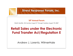 Retail Sales under the Electronic Fund Transfer Act