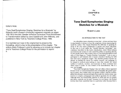 Tone Deaf/Symphonies Singing: Sketches for a