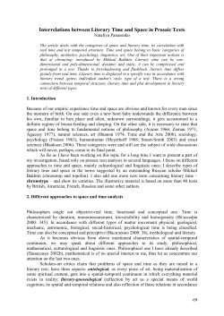 Interrelations between Literary Time and Space in Prosaic Texts