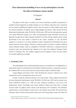 Three dimensional modelling of wave set
