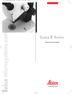 Leica E-Series Technical information