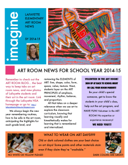 ART ROOM NEWSLETTER 8-14