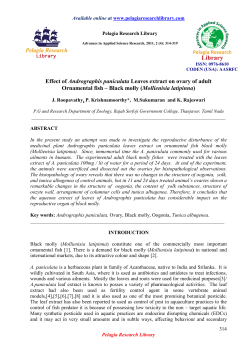 Effect of Andrographis paniculata Leaves extract on ovary