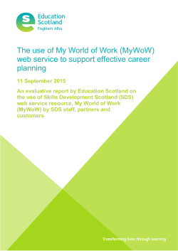 Use of My World of Work - Education Scotland