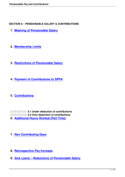 Pensionable Pay and Contributions
