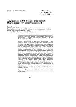 JOURNAL OF JOURNAL OF BOTANY A synopsis on distribution