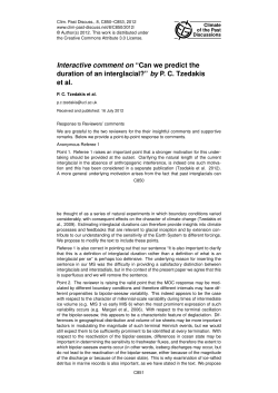 Interactive comment on &ldquo;Can we predict the duration of an