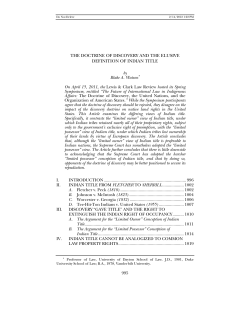 the doctrine of discovery and the elusive definition of indian title