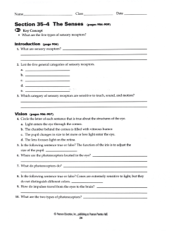 Section 35-4 The Senses