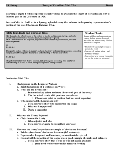 Treaty of Versailles Mini CBA Packet