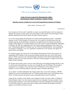 Opening remarks at high-level event on the humanitarian