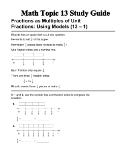 Fractions as Multiples of Unit Fractions: Using Models (13 &ndash; 1)