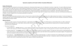 Expressions, Equations and Function Families in