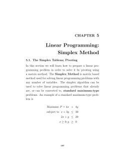Linear Programming: Simplex Method