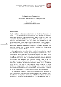 India`s Green Revolution: Towards a New Historical Perspective