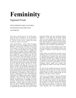 Freud "Femininity"