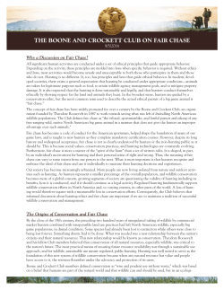 Essay on Fair Chase - Boone and Crockett Club