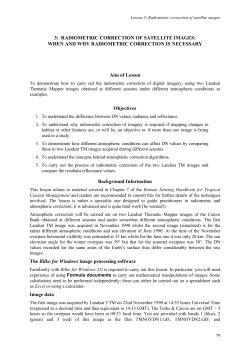 3: RADIOMETRIC CORRECTION OF SATELLITE IMAGES: WHEN