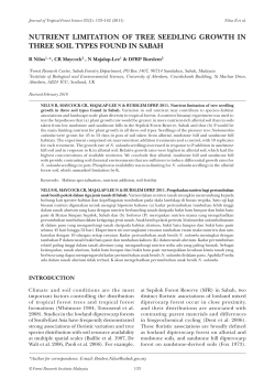NutrieNt limitatioN of tree seedliNg growth iN three soil types