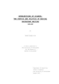 Interjections of silence - eTheses Repository