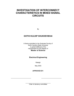 INVESTIGATION OF INTERCONNECT CHARACTERISTICS IN