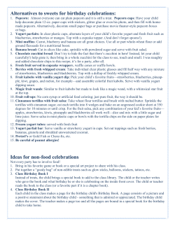 Alternatives to sweets for birthday celebrations: Ideas for non