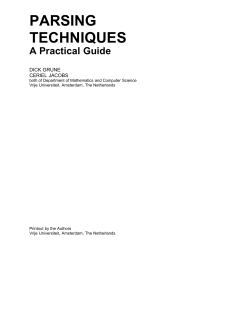PARSING TECHNIQUES A Practical Guide