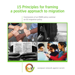 ENAR`s 15 Principles for framing a positive approach to migration