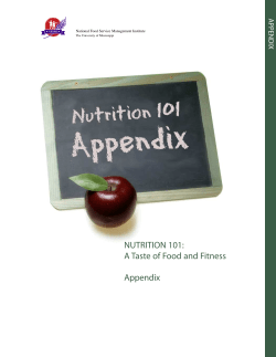 NUTRITION 101: A Taste of Food and Fitness Appendix