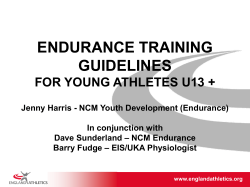 ENDURANCE TRAINING GUIDELINES