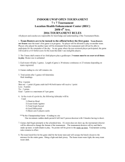 Coed Open Tournament Rules - Pointers Soccer Camps | at UW