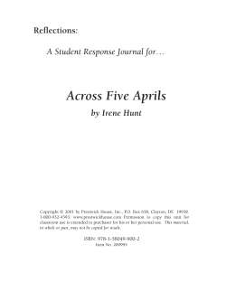 Across Five Aprils - Response Journal Sample PDF