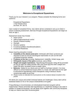 Eligibility Requirements for Participation in Hippotherapy