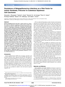 Persistence of Betapapillomavirus Infections as a Risk Factor for