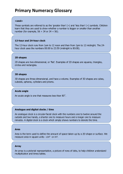 Primary Numeracy Glossary