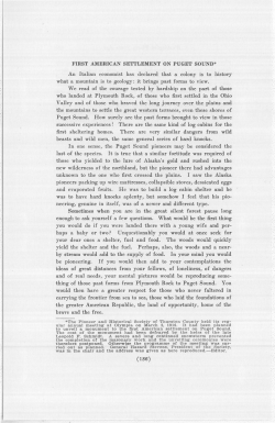 FIRST AMERICAN SETTLEMENT ON PUGET SOUND* An Italian