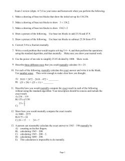 Exam 2 review (chpts. 4-7) Use your notes and homework when you