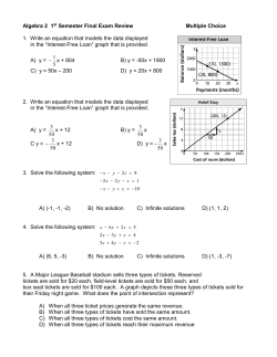Algebra 2 1st Semester Final Exam Review Multiple Choice 1. Write