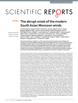 The abrupt onset of the modern South Asian Monsoon winds