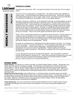 May 8, 2017 - Listowel Christian School