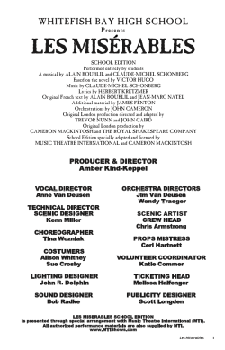 Preview the playbill Whitefish Bay HS - Les Miserables