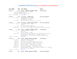 Londonderry NH Police Logfrom 01-31-2015 0600 hours to 02
