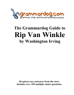 RIP VAN WINKLE by Washington Irving &ndash; Grammar and Style