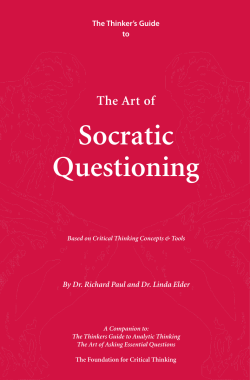 Socratic Questioning - Foundation for Critical Thinking
