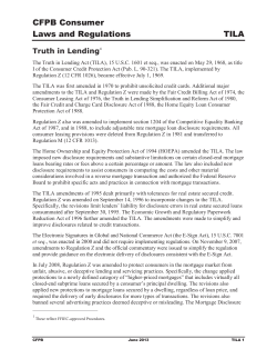 CFPB Consumer Laws and Regulations TILA
