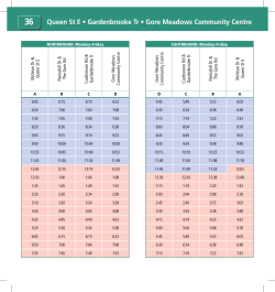 Queen St E &bull; Gardenbrooke Tr &bull; Gore Meadows Community Centre