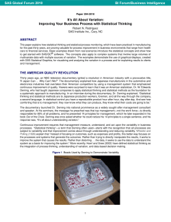 294-2010: It`s All about Variation: Improving Your Business Process