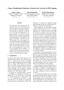 Using a Morphological Database to Increase the Accuracy in POS