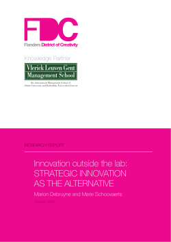 Innovation outside the lab: STRATEGIC INNOVATION AS
