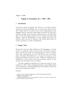 Pappus of Alexandria, (fl. c. 300-c. 350)&Ccedil;